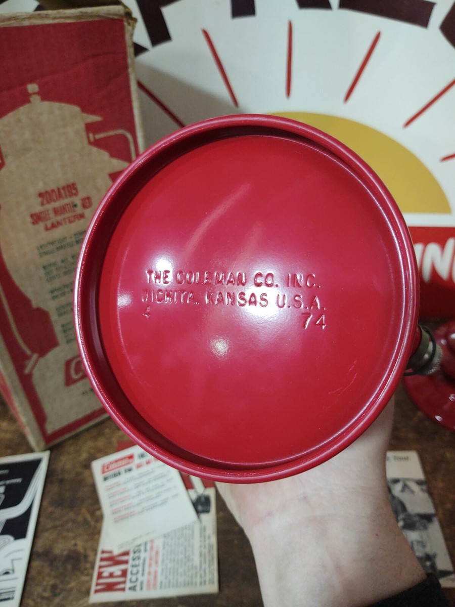 Vintage NOS Coleman Lantern 200A195 Red W/box Single Mantle