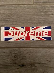 Suprem Sticker With Union Jack British Flag Background Sticker Decal