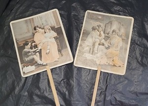 Antique Advertising Fans Edwardian Mom & Children - W O Ireland Shoes Peoria, IL