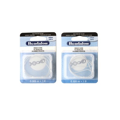 Beadalon  925 Sterling Silver French Wire for protecting Bead Cord