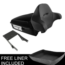 Black 10.7" Chopped Trunk Pad Rack Fit For Harley Touring Road King 97-08