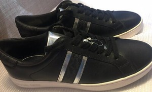 irving leather and logo stripe sneaker