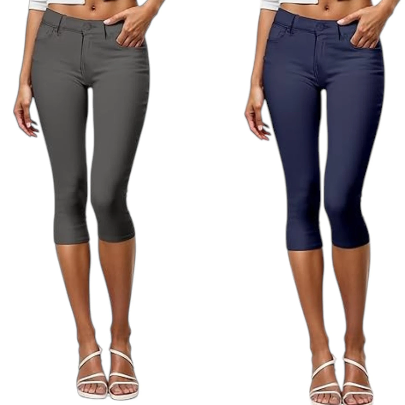 Hybrid & Co Women's Hyper Stretch Capri Jeans - Navy - Slim Fit - Denim - Travel
Opens in a new wind