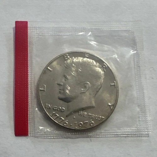 1776 - 1976 D UNCIRCULATED KENNEDY HALF DOLLAR IN MINT CELLOPHANE