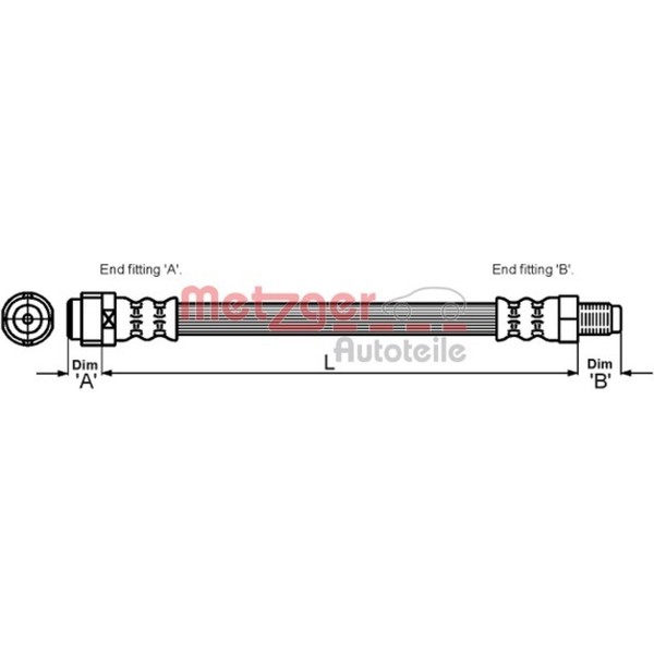 Metzger 4114085 Bremsschlauch FüR Mercedes Benz CLS E Klasse S W211 S211 C219-image