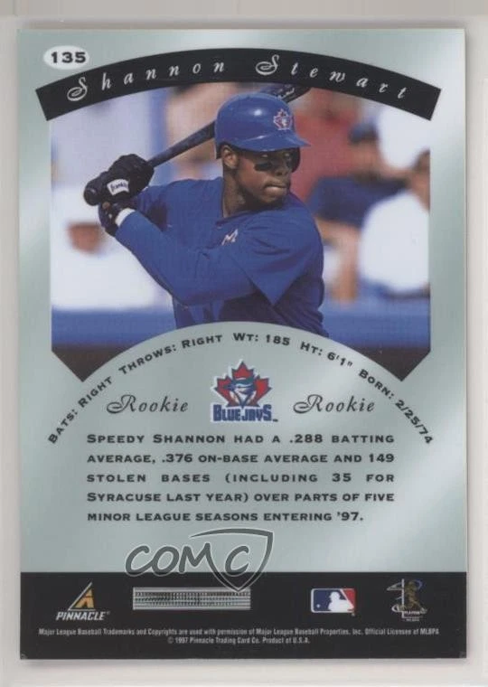 1997 Pinnacle Certified Red Shannon Stewart #135 - Image 2 of 2