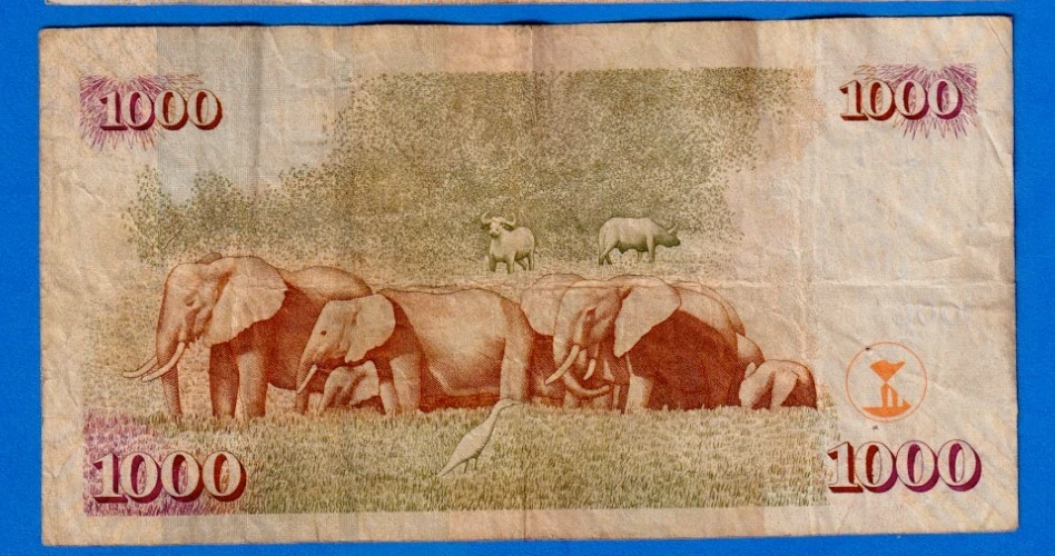 KENYA 1000 Shillings 2010 P-51e Circulated Replacement - President / Elephant - Image 3 of 3