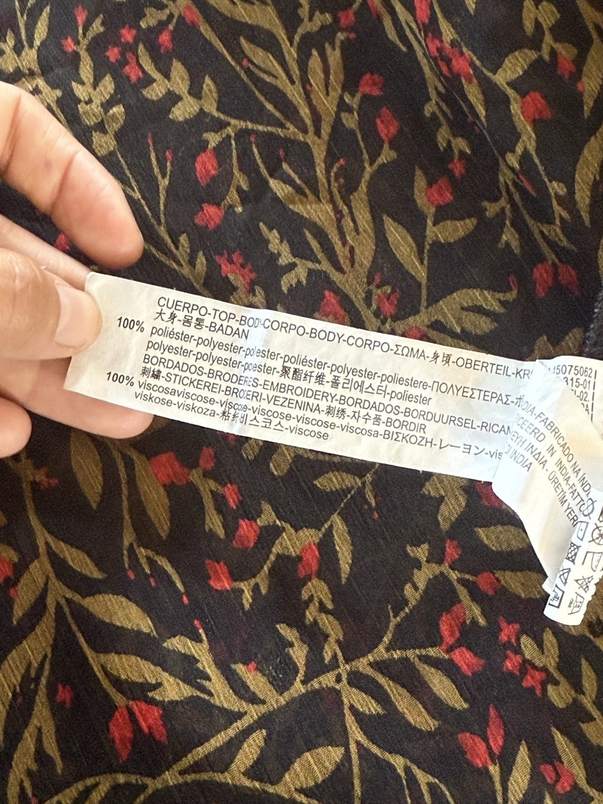 Zara Basic Sheer Black Embroidered/ sheer/ lightw… - image 10