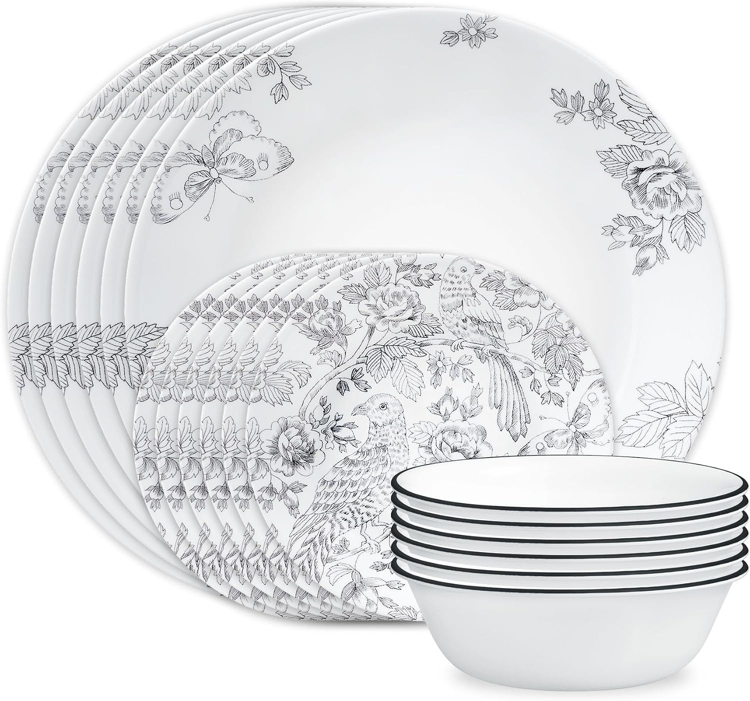 Corelle Lightweight 18 piece Francheska Dinnerware Set Service for 6