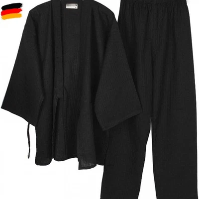 un-brand Japanischer Kimono-Baumwoll-Hanfu-Pyjama-Anzug für Herren in Übergröße  - Bild 1 von 4