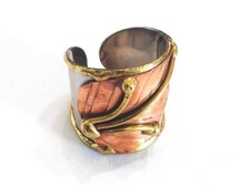 Anju Jewelry Mixed Metal Cuff Ring, Adjustable