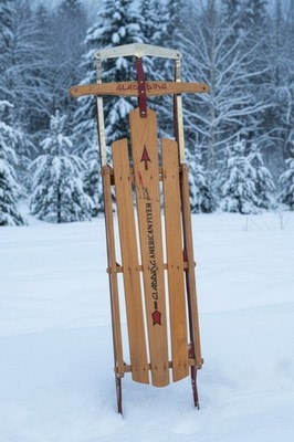 Gladding, American Flyer, No. 956, Wood & Metal Snow Sled, 57.5''