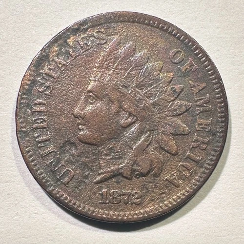 1872 Indian Head Cent Penny Semi Key Date Sharp Details Corroded Great for Album