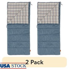 50F Flannel Lined Rectangular Sleeping Bag Camping Outdoor Travel Cozy Warmth US