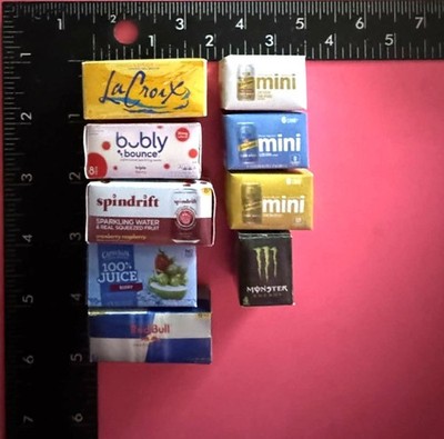 Dollhouse 1:6 Fashion Doll Size Miniature Drink Boxes Choice