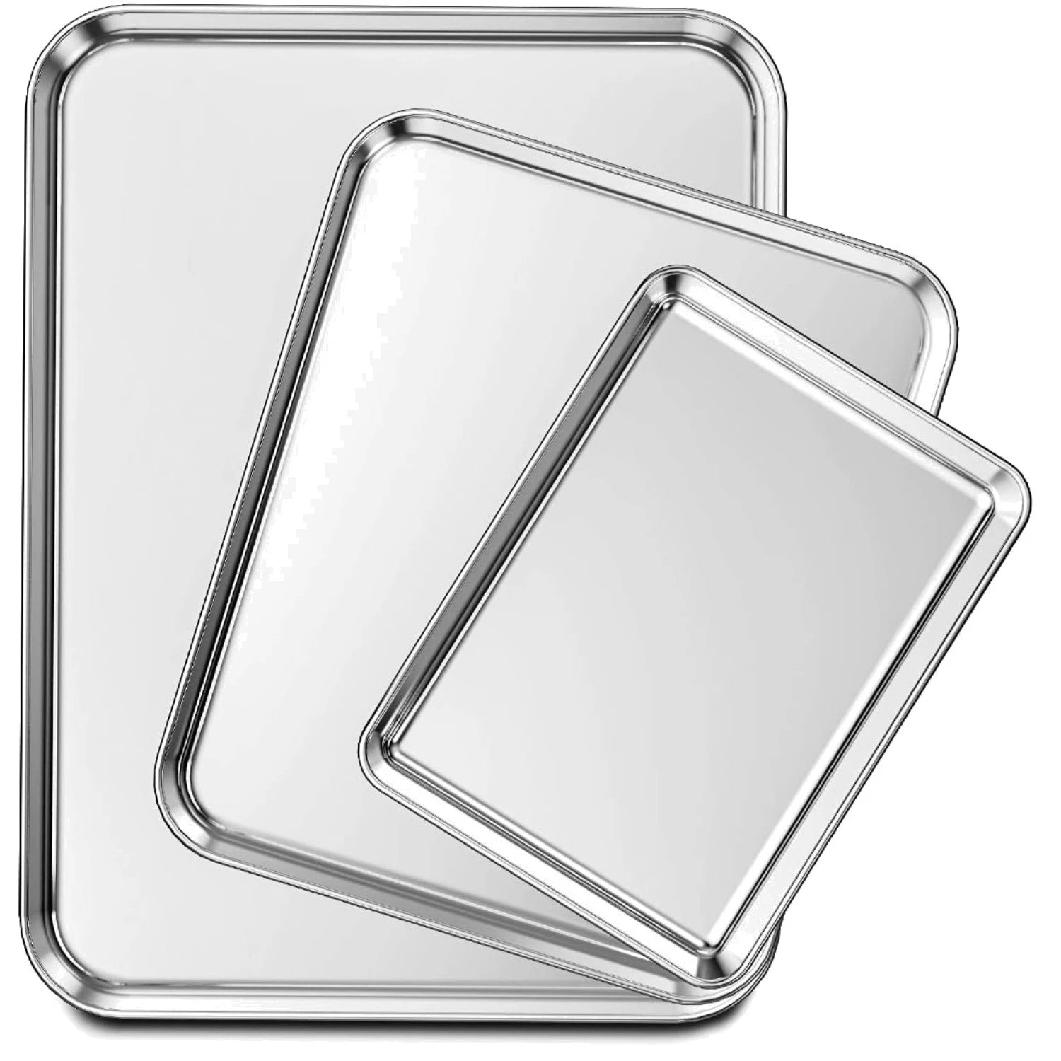 Rust Resistant Baking Sheet Trio, Stainless Steel