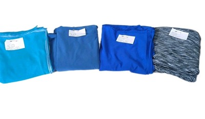 Assorted Athletic Fabrics, Blues And Heather Black 60'' Wide 4 way Stretch
