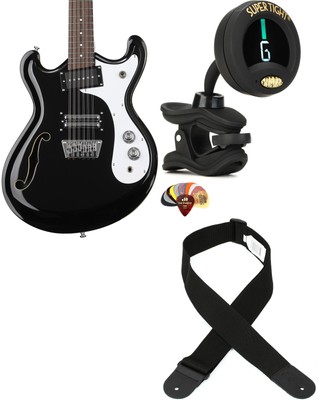 Danelectro SW 66-12 BLK + Snark ST-8 + Dunlop PVP101 + Levy's M8POLY-BLK Va