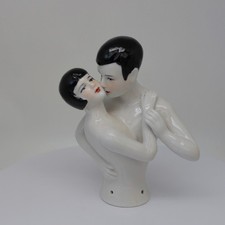 Art Nouveau Style Half doll Figurine Pierrot Half Doll Pincushion Arms Away Art