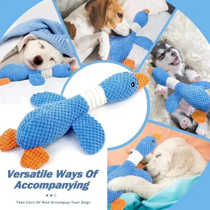 Interactive Plush Squeaky  Tug Toy Dual Sound for Puppies Medium Large Dogs