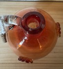 Vintage Amber to Orange Hand-blown Glass Bottle Fish Hallmark  — photo 6