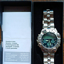 Swatch Irony Chronograph Quarz Uhr Edelstahl silber/schwarz Analog/Digital Box