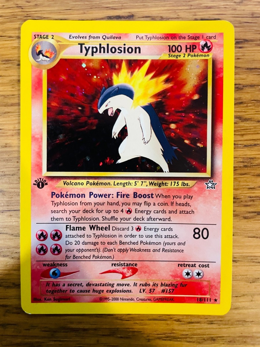 1st Edition Typhlosion (18/111) Holo Neo Genesis Set Pokemon Card