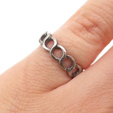 925 Sterling Silver Vintage Infinity Link Oxidized Band Ring Size 5.25