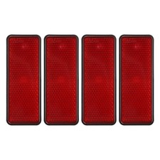 4Pcs Rectangle Rear Reflectors, Reflective Warning Reflector with Screw Red