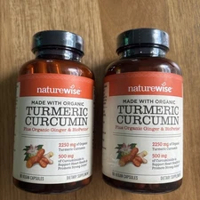 Lot Of 2 NatureWise Curcumin Turmeric 2250mg 90 Count