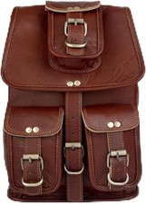 High Performance Leather Laptop Travel Vintage Rucksack Real Men Men's Brown