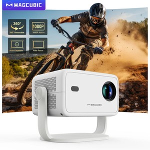 Magcubique 8K L018 Projecteur 650ANSI Native 1080P Focus automatique & Pierre clé 360° Rotation