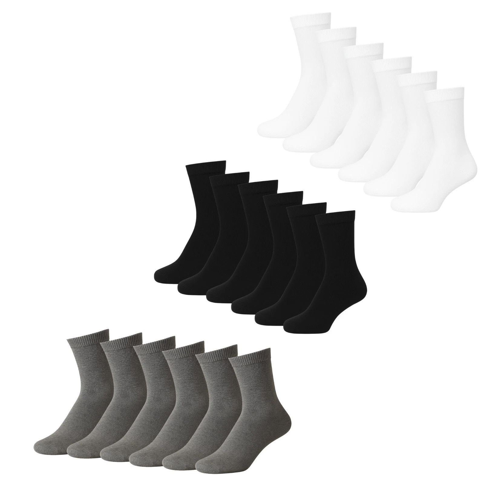 Plain Mens Cotton Socks 6 Pack Luxurious Soft Comfortable Casual Socks For Men