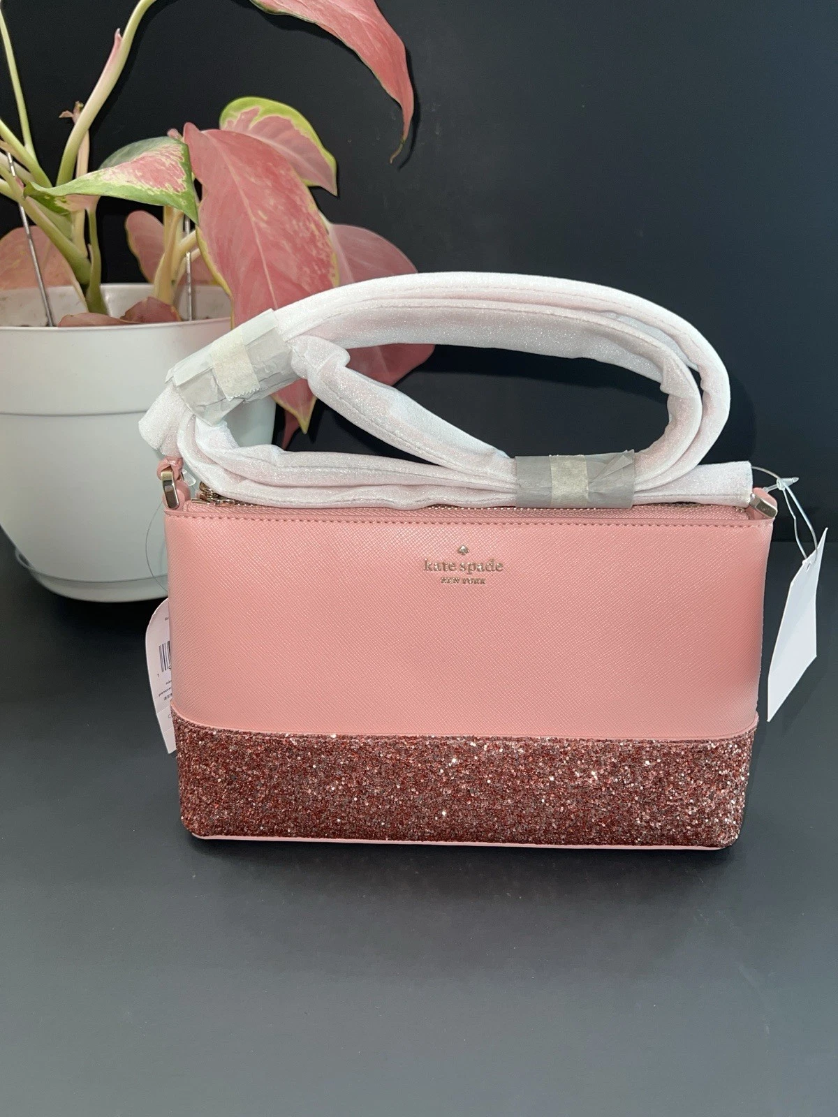Tracolla Kate Spade Greta Court Flash glitter nuova con etichetta