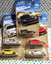 HOT WHEELS SILVER SERIES SET OF 5 CARS FAST FURIOUS RACE-OFF 25 YEARS NEW