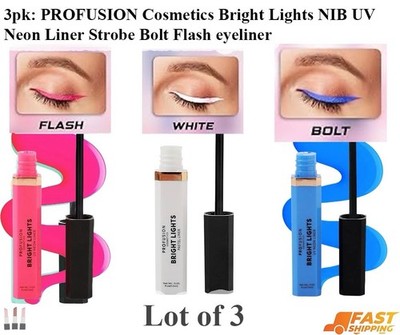 3pk: Profusion Cosmetics Bling It On Pastel and Neon Eyeliner Fine Tip NEW