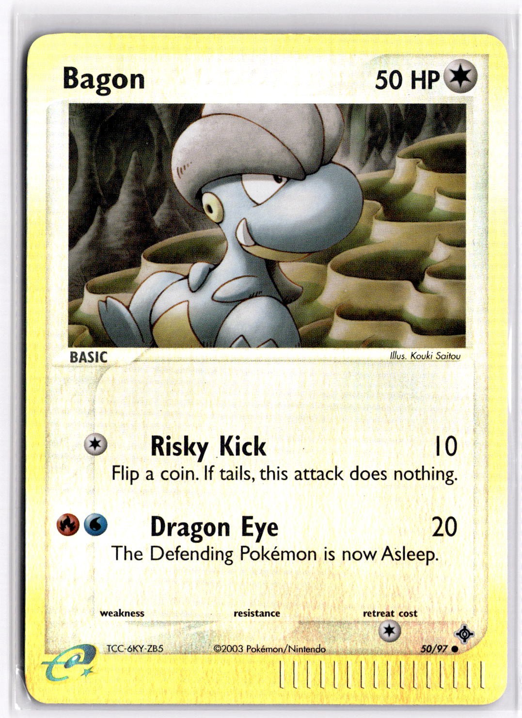 Bagon 50/97 Common Dragon Pokemon Reverse Holo Near Mint