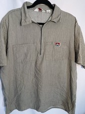 Ben Davis 1/4 Zip Shirt Mens XL USA Vintage Classic 80 s 90 s Work Shirt Logo