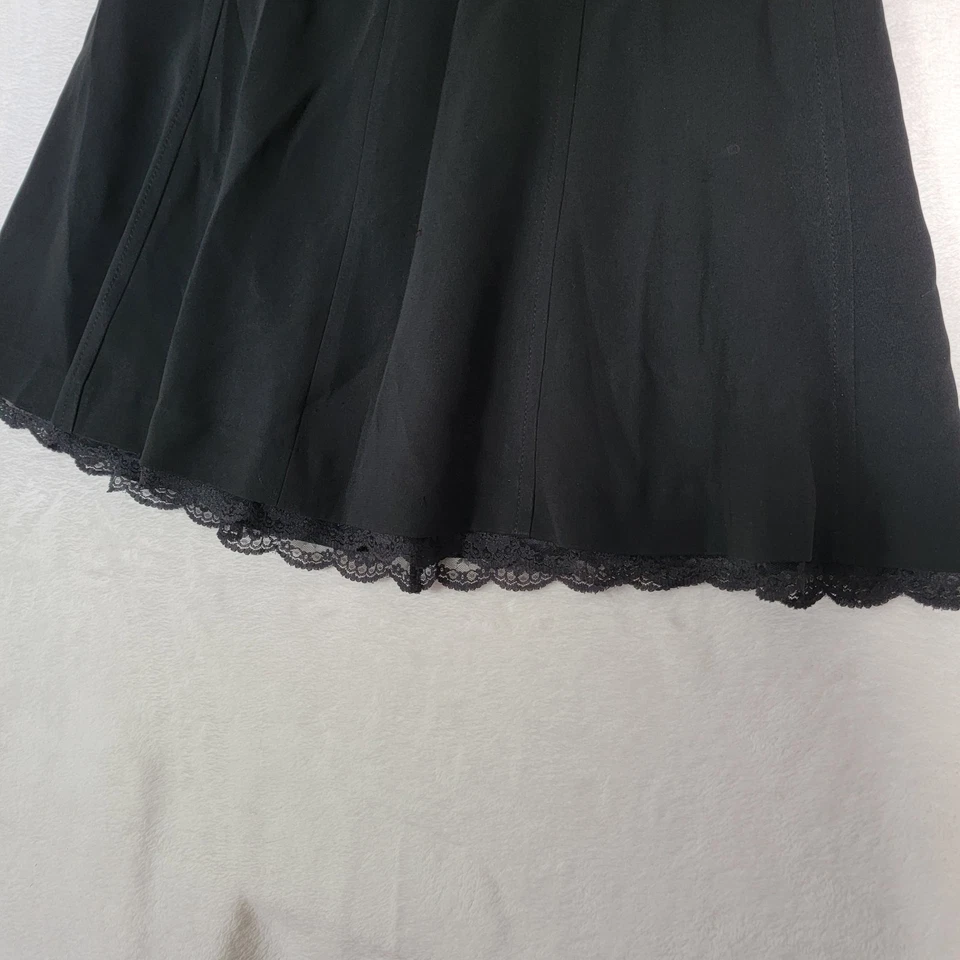Liz Claiborne Womens Black Knee Length Skirt Lace Trim A-line Pleated Size 4 - Image 3 of 4