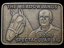 IF25133 VINTAGE 1970s  BUD DELP  SPECTACULAR BID  RACE HORSE BUCKLE