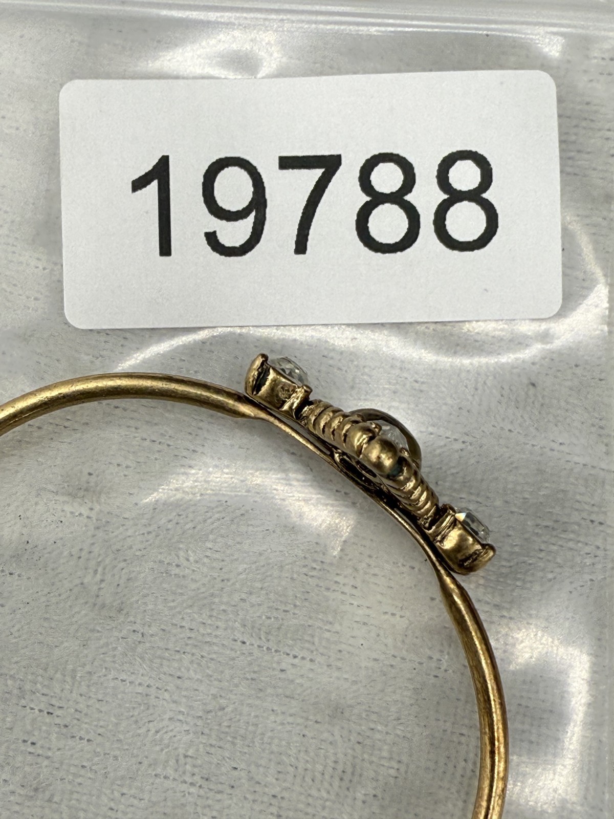 Rhinestone Cuff Bracelet Delicate Simple Gold Ton… - image 8