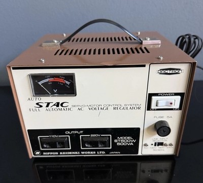 AUTO STAC Full Automatic AC Voltage Regulator ST500W 500VA Nippon Keidenki READ