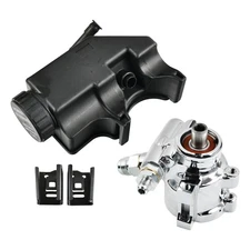 Aluminum Remote Power Steering Pump & Reservoir For Chevy GM Saginaw TC Type 2