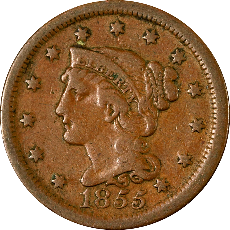 1855 Year Braided Hair Large Cents (1839-1857) for sale | eBay