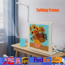 Rug Hooking Punch Needle Tufting Frame +Stand Adjustable Homemade Sturdy 80*67cm