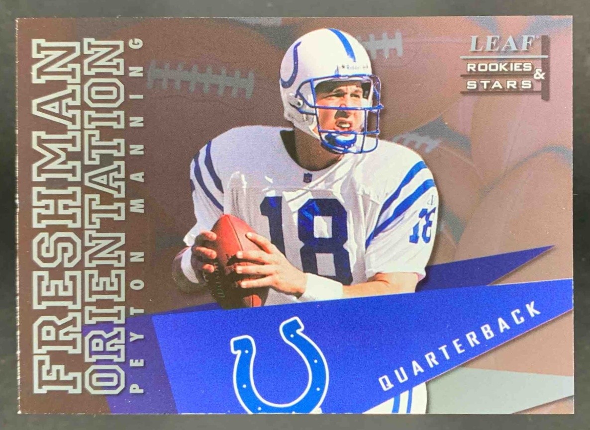 Peyton Manning 1998 Leaf Rookies & Stars Freshman Orientation RC Colts /2500