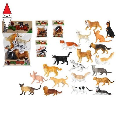 actionfiguren Globus Tiere Hunde/Katzen 5 Stück 4ass