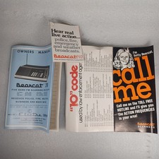 Vintage 1970's Bearcat 210 Scanner Receiver Owners Manual and Inserts