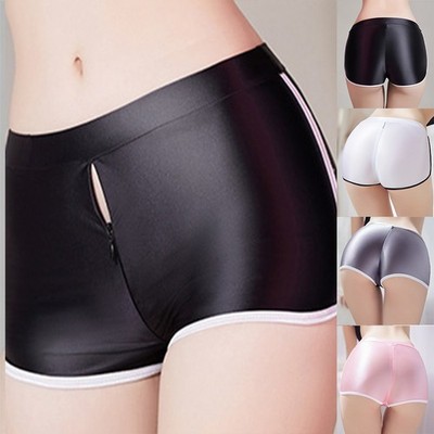 Seamless Shiny Underwear Women's Boxer Shorts Glossy Oil Smooth Elastic Panties