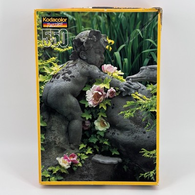 Kodacolor Puzzle 550 Peonies Garden Baby Cherub 13x19  Vintage NOS 1999 Sealed